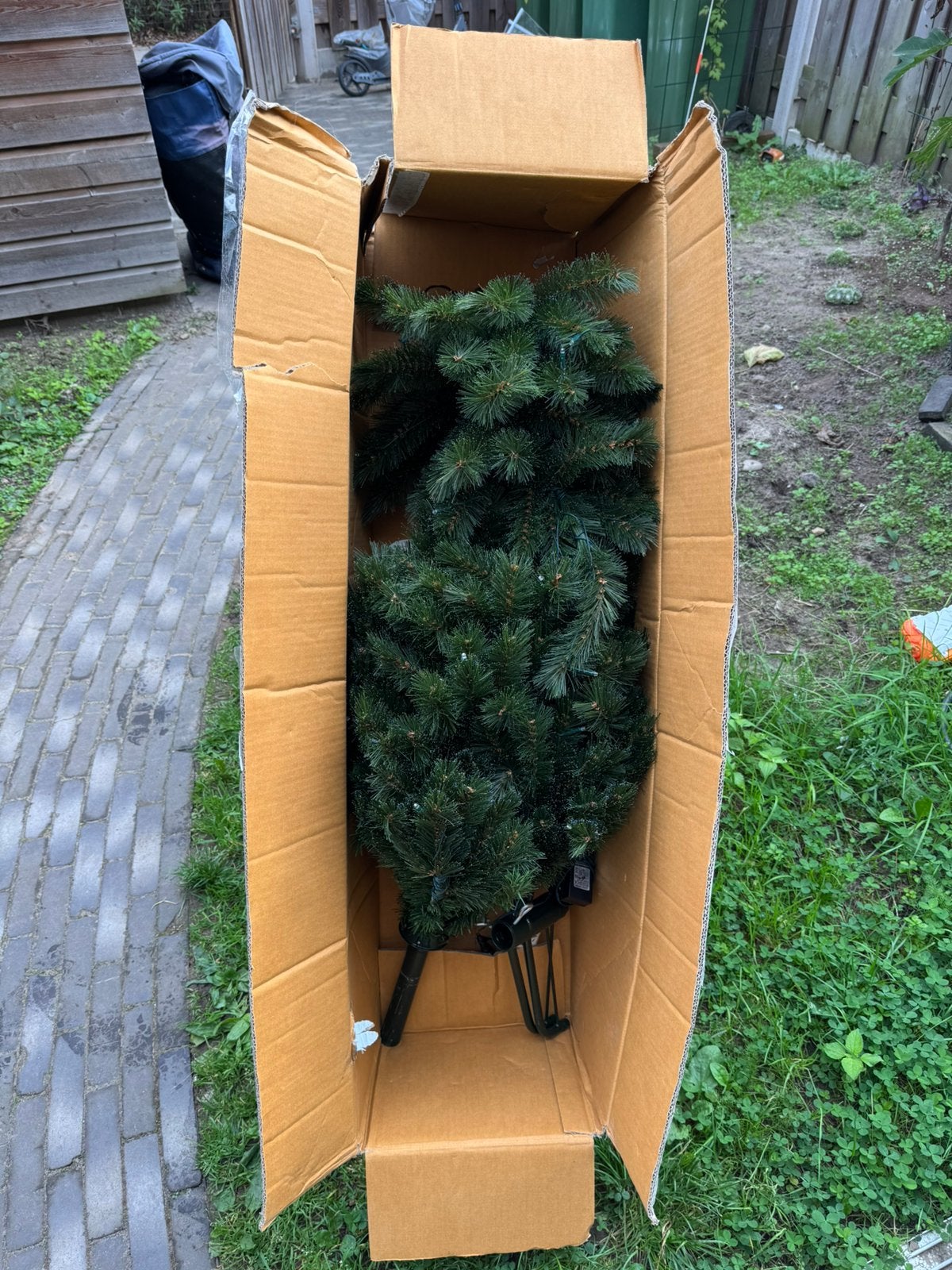 Kunst kerstboom met verlichting, Ophalen, Zo goed als nieuw