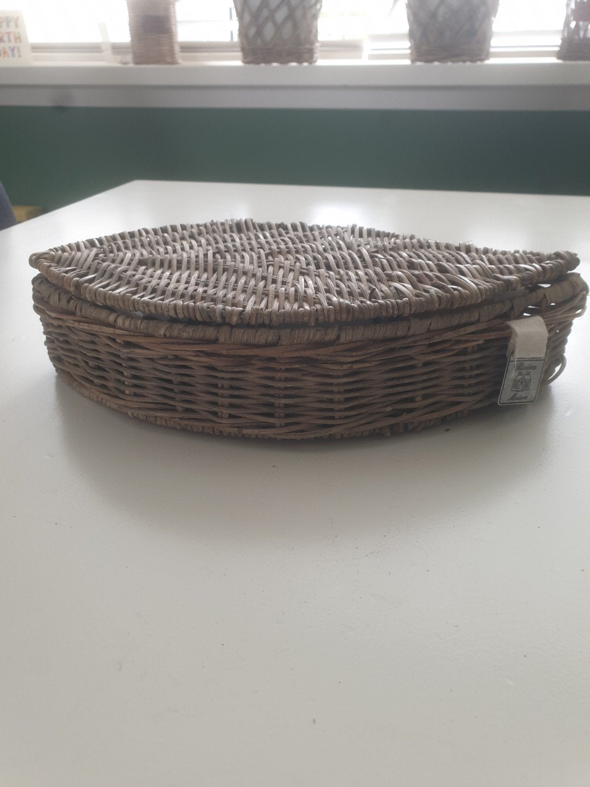 Riviera Maison theedoos, Huis en Inrichting, Woonaccessoires | Schalen en Manden, Ophalen of Verzenden, Rond, Riet