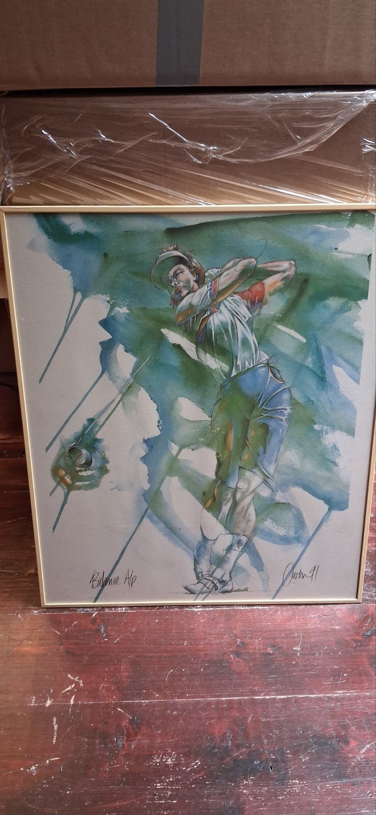 Sport Litho 50x60 cm - Owen, Gesigneerd, Ophalen of Verzenden, Sport, Lithografie
