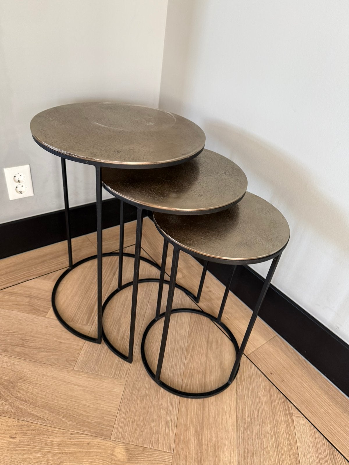 Richmond Nolan sidetables set van 3 zgan, Minder dan 55 cm, Rond, Zo goed als nieuw, Ophalen