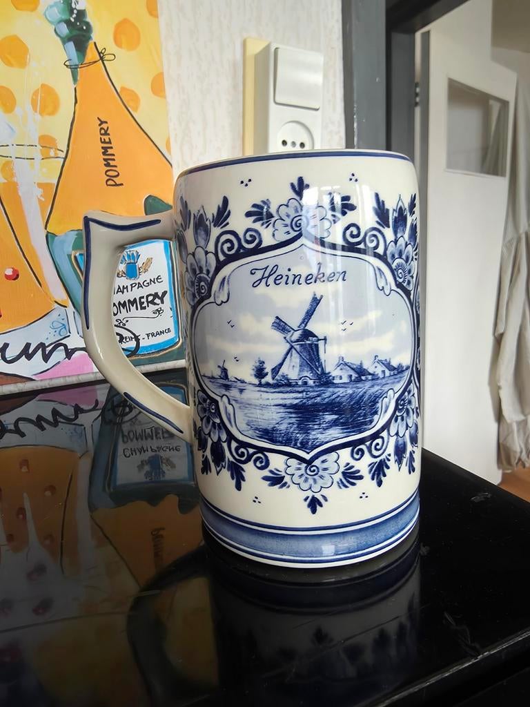 Delfts Blauw Heineken Bierpul - 't Delftsche Huys, Ophalen of Verzenden