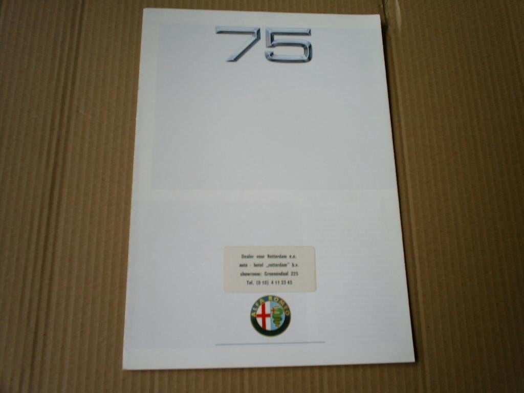 Alfa 75 o.a. Twin Spark / 3.0 V6 kat. 1988 8 pag., Verzenden, Zo goed als nieuw, Alfa Romeo