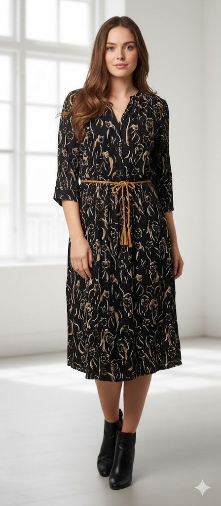 jurk Geisha, Kleding | Dames, Jurken, Maat 38/40 (M), Geisha, Verzenden, Zwart