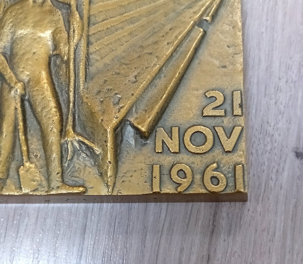 nv levensverzekering herbouw coolsingel bronzen plaquette, Antiek en Kunst, Verzenden