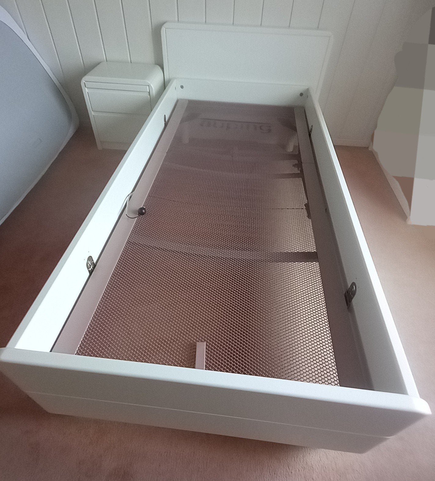 Auping Verstelbaar eenpersoonsbed met nachtkastje, Ophalen, Modern en functioneel, Verstelbaar, 90 cm