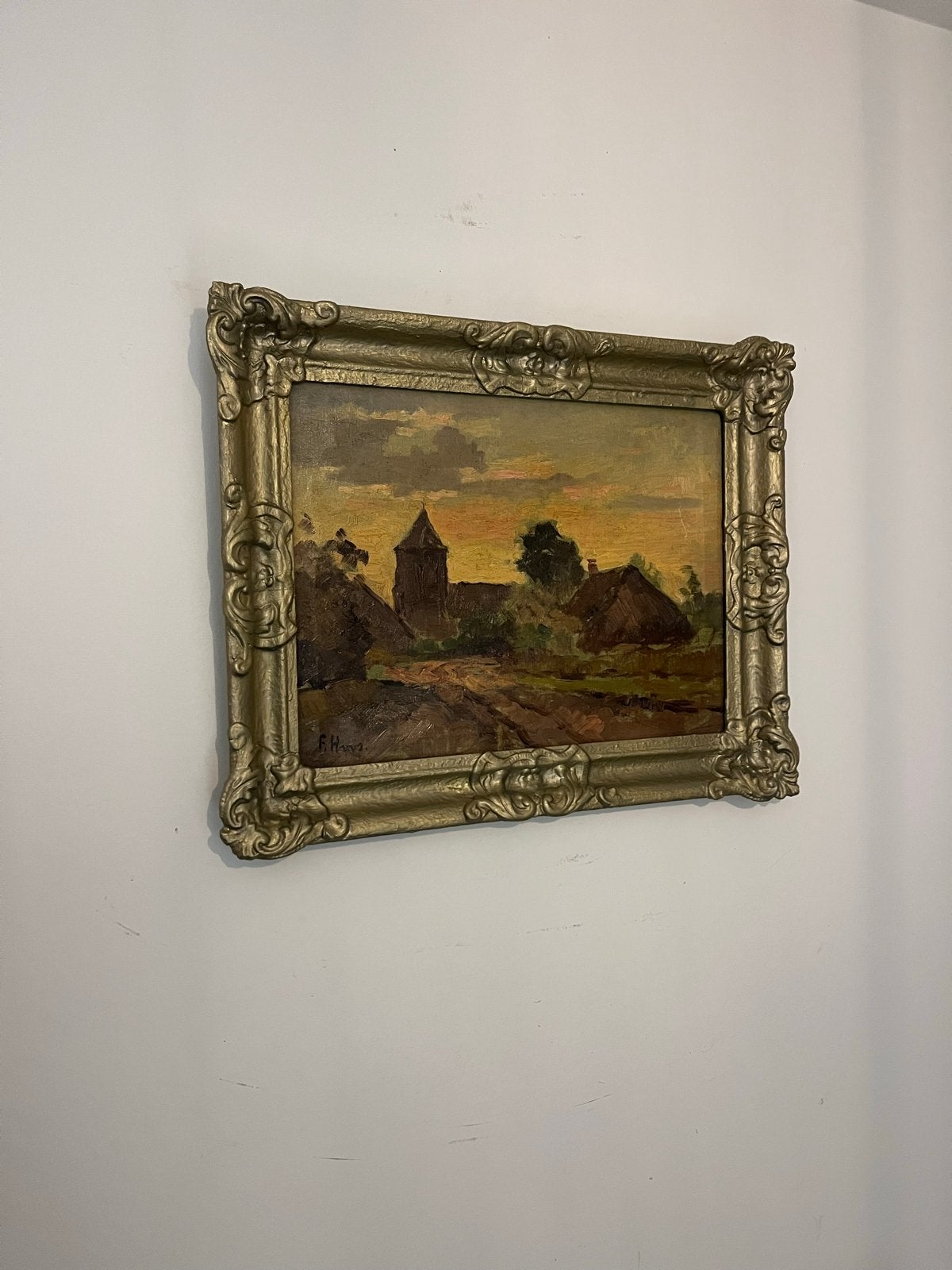 Antiek Schilderij Gesigneerd Frans Hoos Olieverf op Doek, Antiek en Kunst, Kunst | Schilderijen | Klassiek, Ophalen of Verzenden