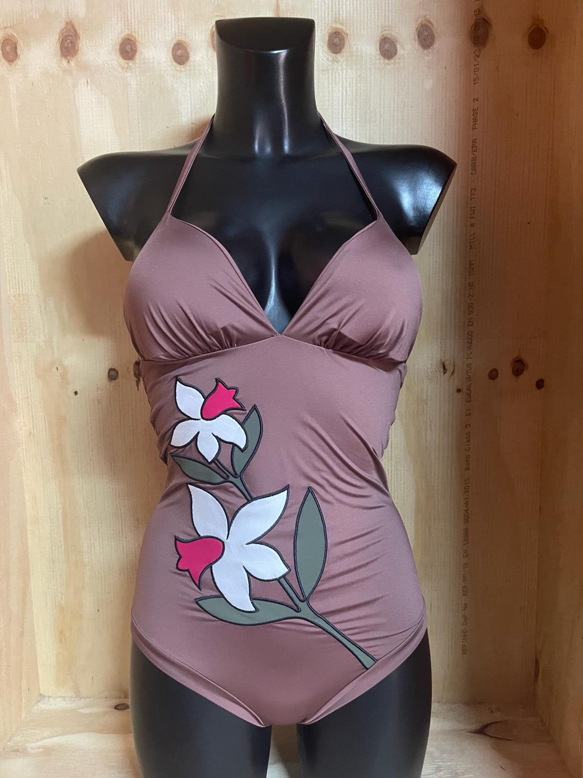 Twinset halter badpak maat 75c en 80c terra, Verzenden, Nieuw, Bruin, Badpak