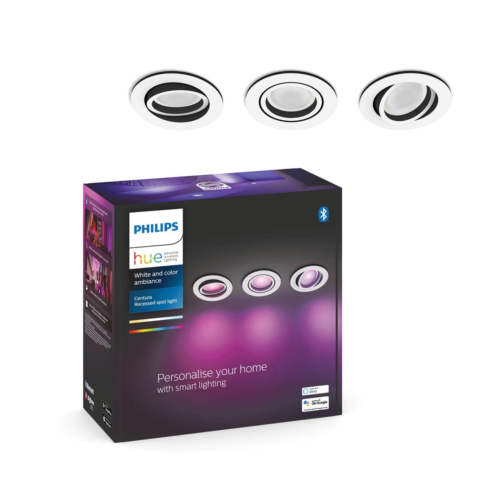 Philips Hue Centura Inbouwspots - wit, Huis en Inrichting, GU10, Ophalen of Verzenden, Zo goed als nieuw, LED