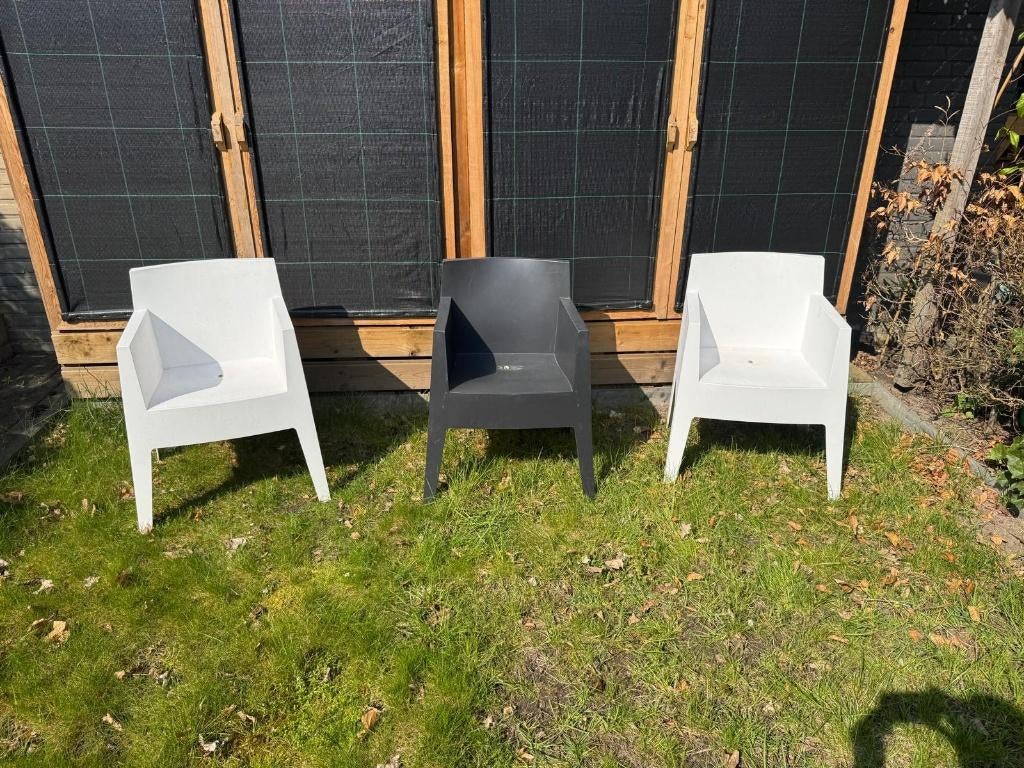 Philippe Starck Toy stoelen, Tuin en Terras, Tuinstoelen, Ophalen, Gebruikt, Kunststof, Stapelbaar
