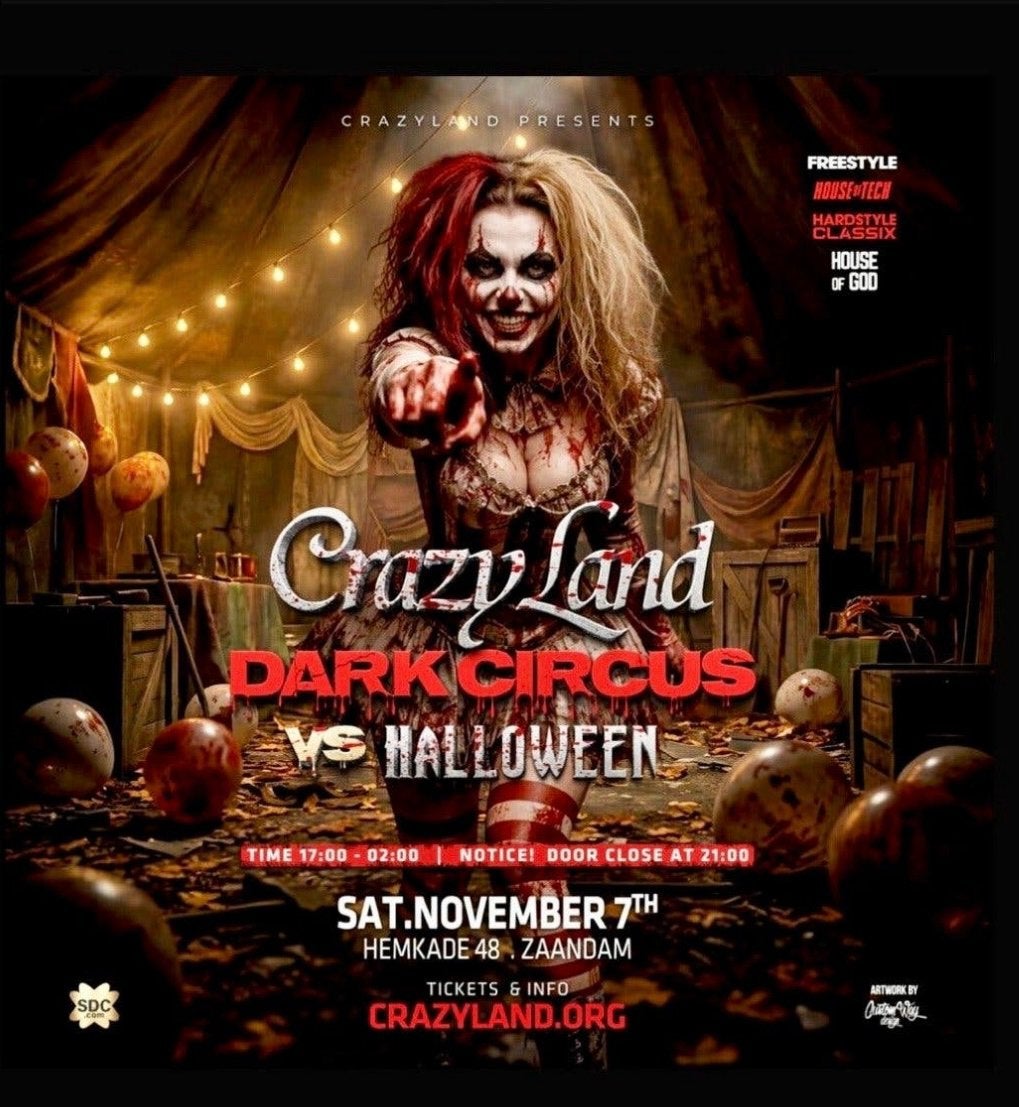 Twee tickets Crazyland - Halloween VS Dark Circus, Tickets en Kaartjes, Twee personen