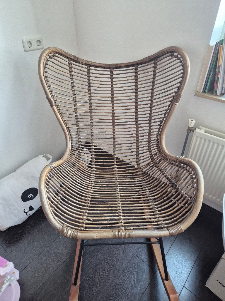 Schommelstoel, Huis en Inrichting, Stoelen, Ophalen, Gebruikt, Wit, Eén