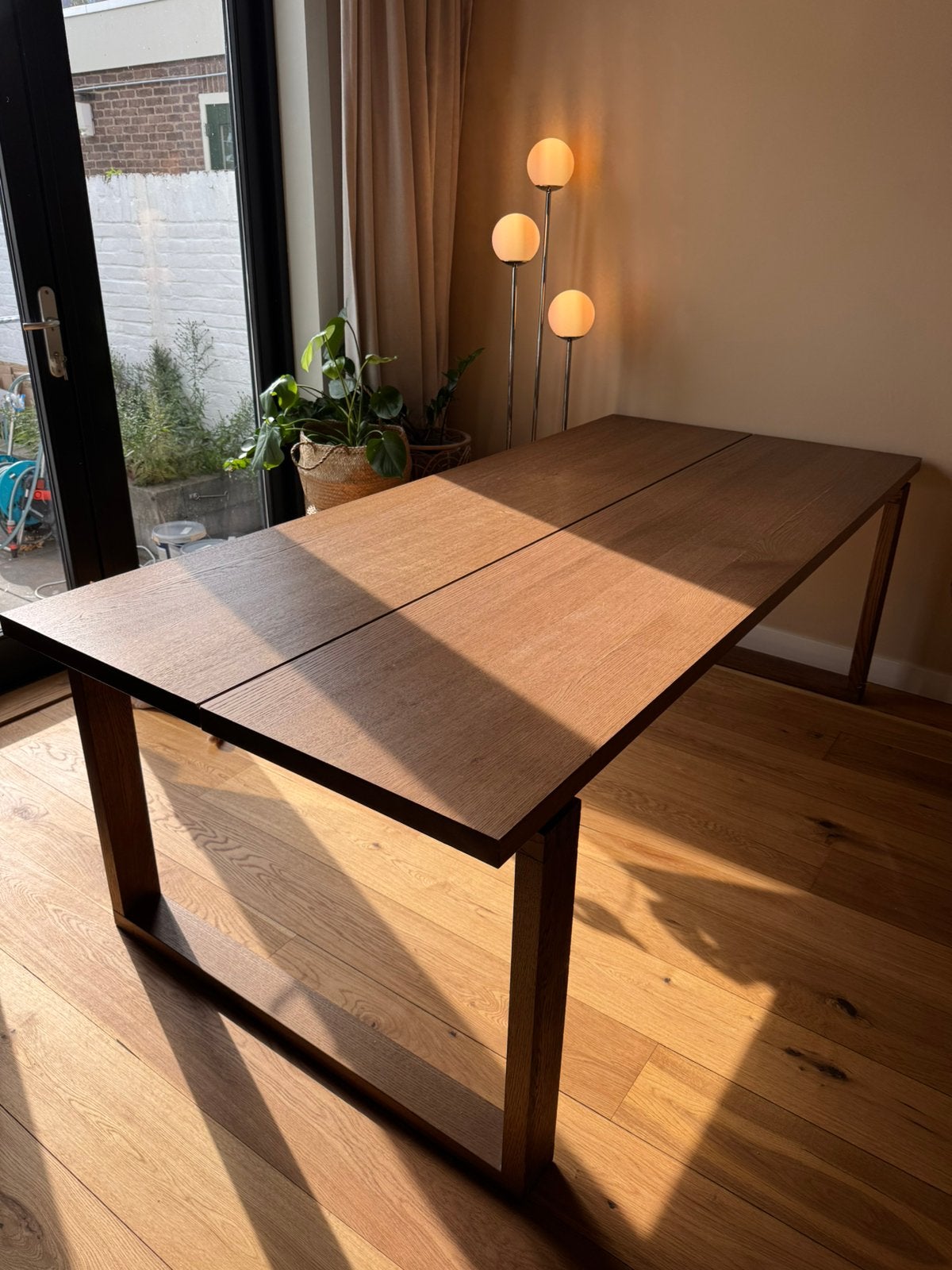 Eettafel IKEA MORBYLANGA 220x100, Huis en Inrichting, Ophalen, 200 cm of meer, 50 tot 100 cm, Zo goed als nieuw