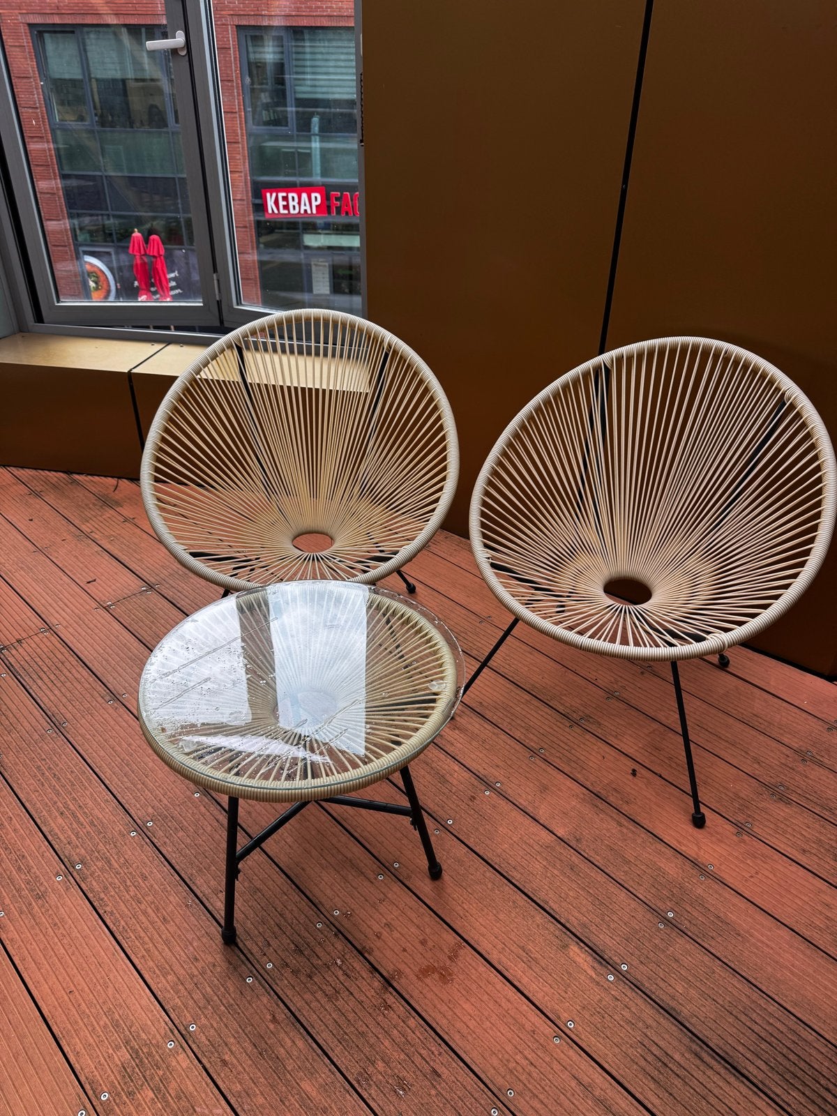 Set van 2 Acapulco stoelen met bijzettafel
