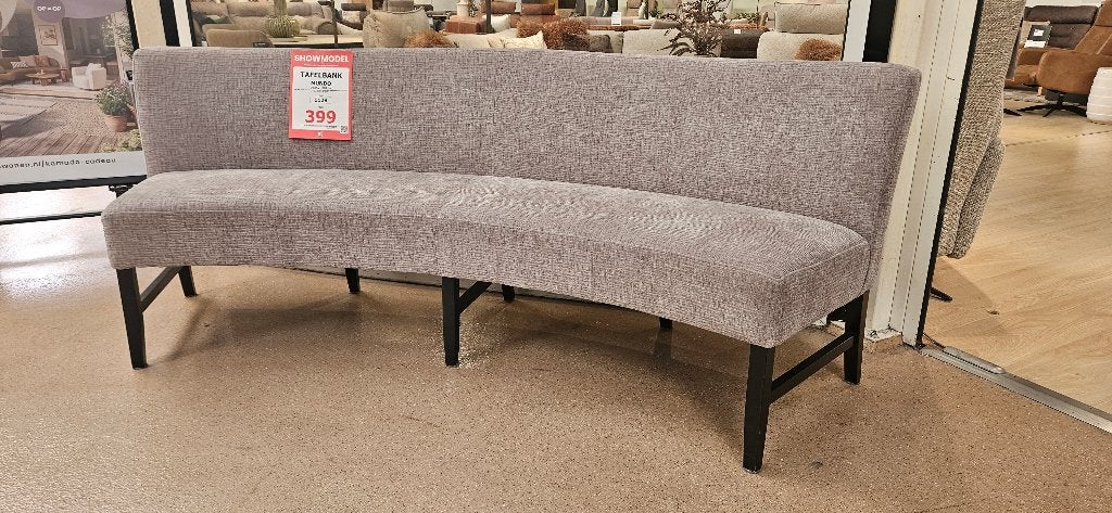 Eetkamerbank Mundo Ovaal 240 cm Showmodel, Huis en Inrichting, Stoelen, Ophalen, Zo goed als nieuw, Eén, Stof
