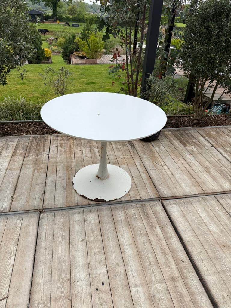 Ronde tafel, Tuin en Terras, Tuintafels, Gebruikt, Rond, Metaal, Ophalen
