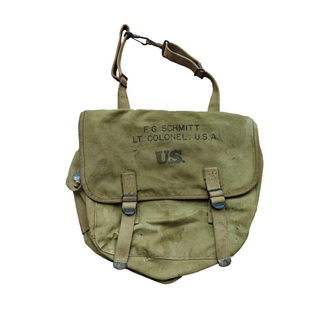 WWII US Musette Bag Named 1944, Verzamelen, Militaria | Tweede Wereldoorlog, Ophalen of Verzenden, Amerika