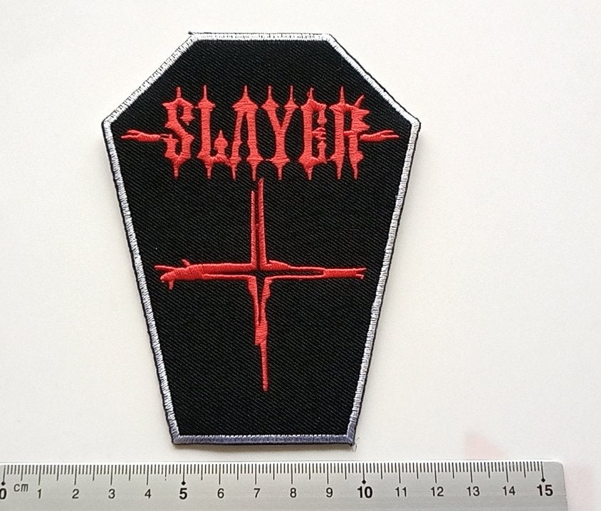Slayer mooie  coffin patch 23 embroidered, Ophalen of Verzenden, Nieuw, Kleding