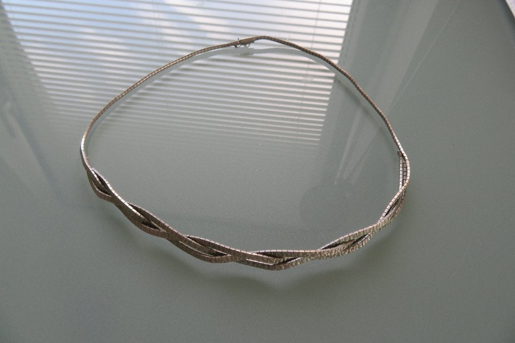 Prachtige zilveren (gevlochten) ketting, Ophalen of Verzenden, Zo goed als nieuw, Zilver, Zilver