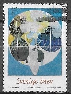 ZWEDEN Brevzegel Abstracte schilderijen Hilma af Klint 2020, Verzenden, Zweden, Gestempeld