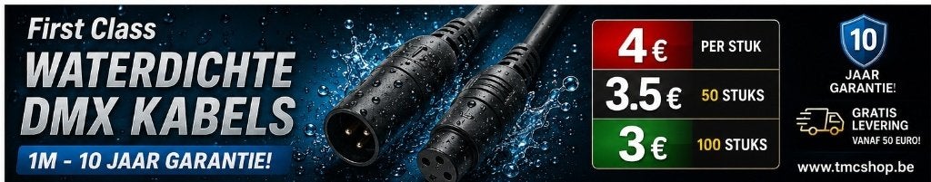 Nieuwe First Class Waterdichte Dmx Kabels 1m 10Jaar Garantie, Ophalen of Verzenden, Nieuw, Complete set