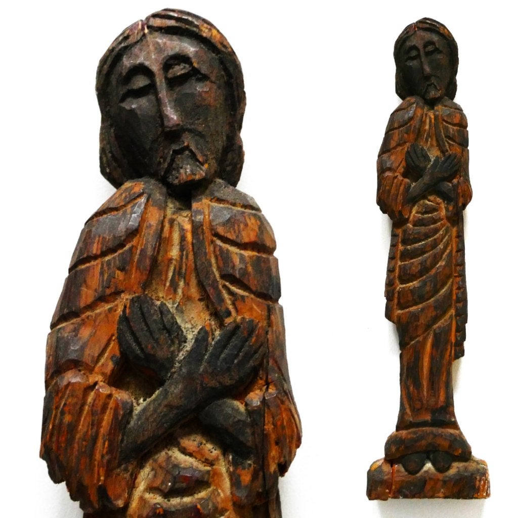 Beeld wandbeeld van een Heilige met gekruiste armen, Antiek en Kunst, Ophalen of Verzenden