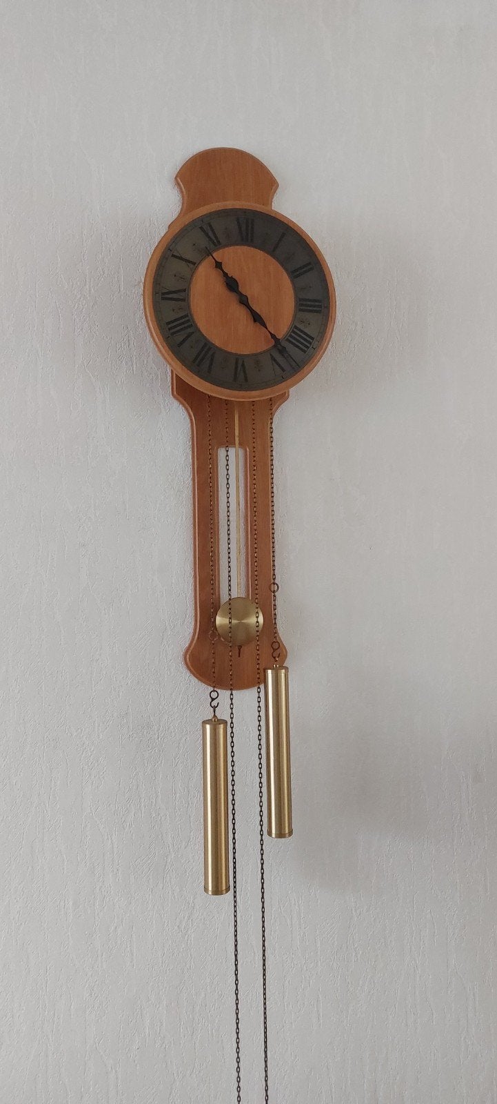 Mooie wandklok, Huis en Inrichting, Woonaccessoires | Klokken, Ophalen, Bruin, Met slagwerk, Wandklok