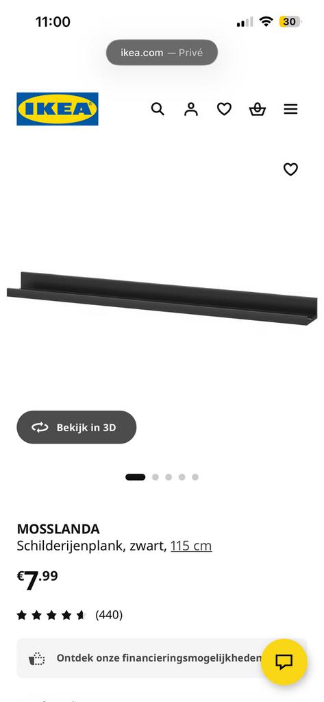 Mosslanda ikea schilderij planken 3, Ophalen of Verzenden, Zo goed als nieuw