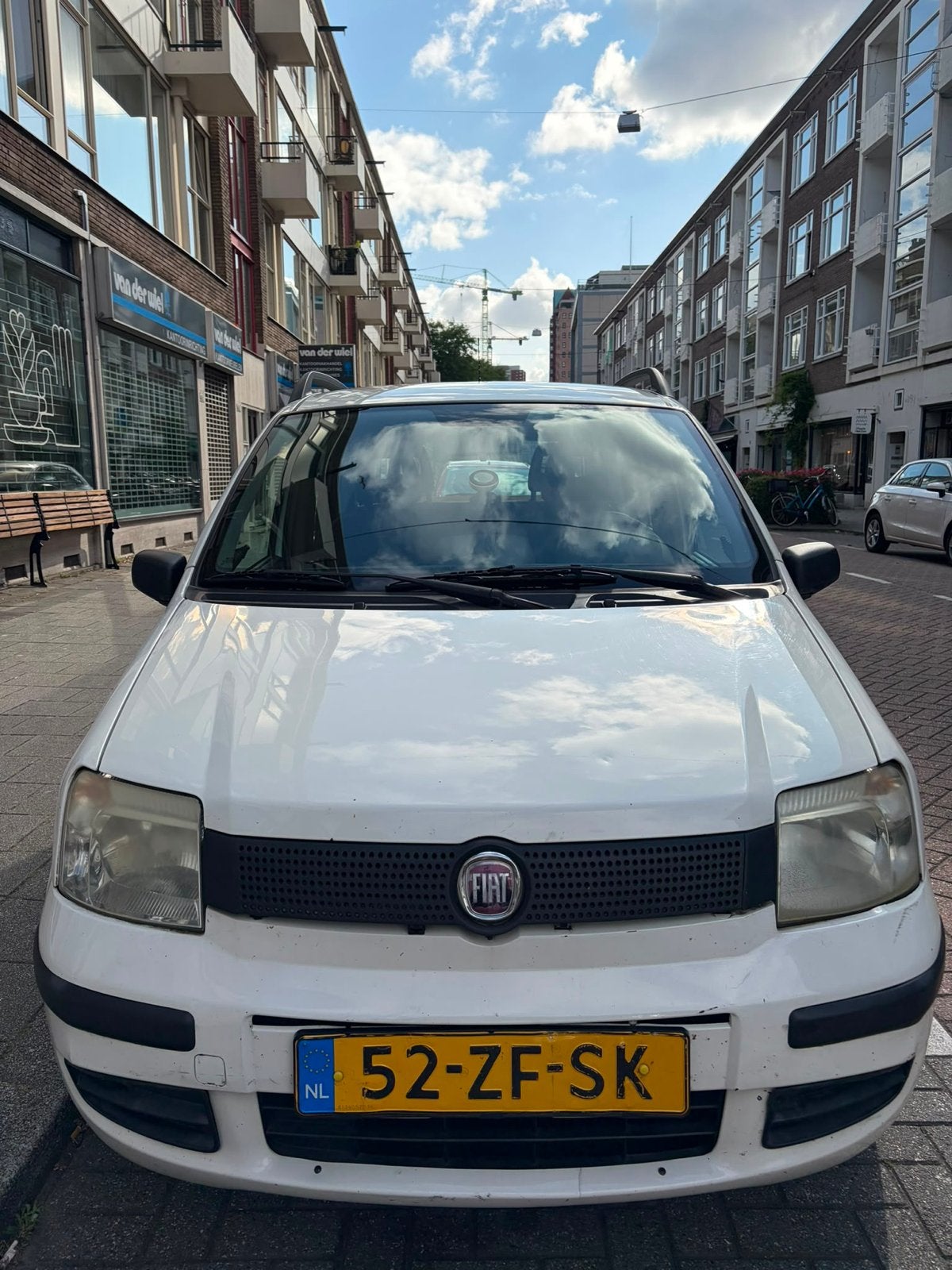 Fiat Panda 1.1 40KW 2008 Wit, Auto's, Fiat, Voorwielaandrijving, 54 pk, Zwart, Wit