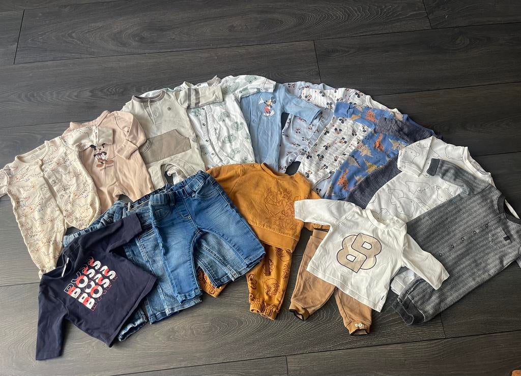 Pakket van 20 stuks baby jongens kleding  maat 50 / 56, Kinderen en Baby's, Ophalen of Verzenden, Zo goed als nieuw, Maat 50