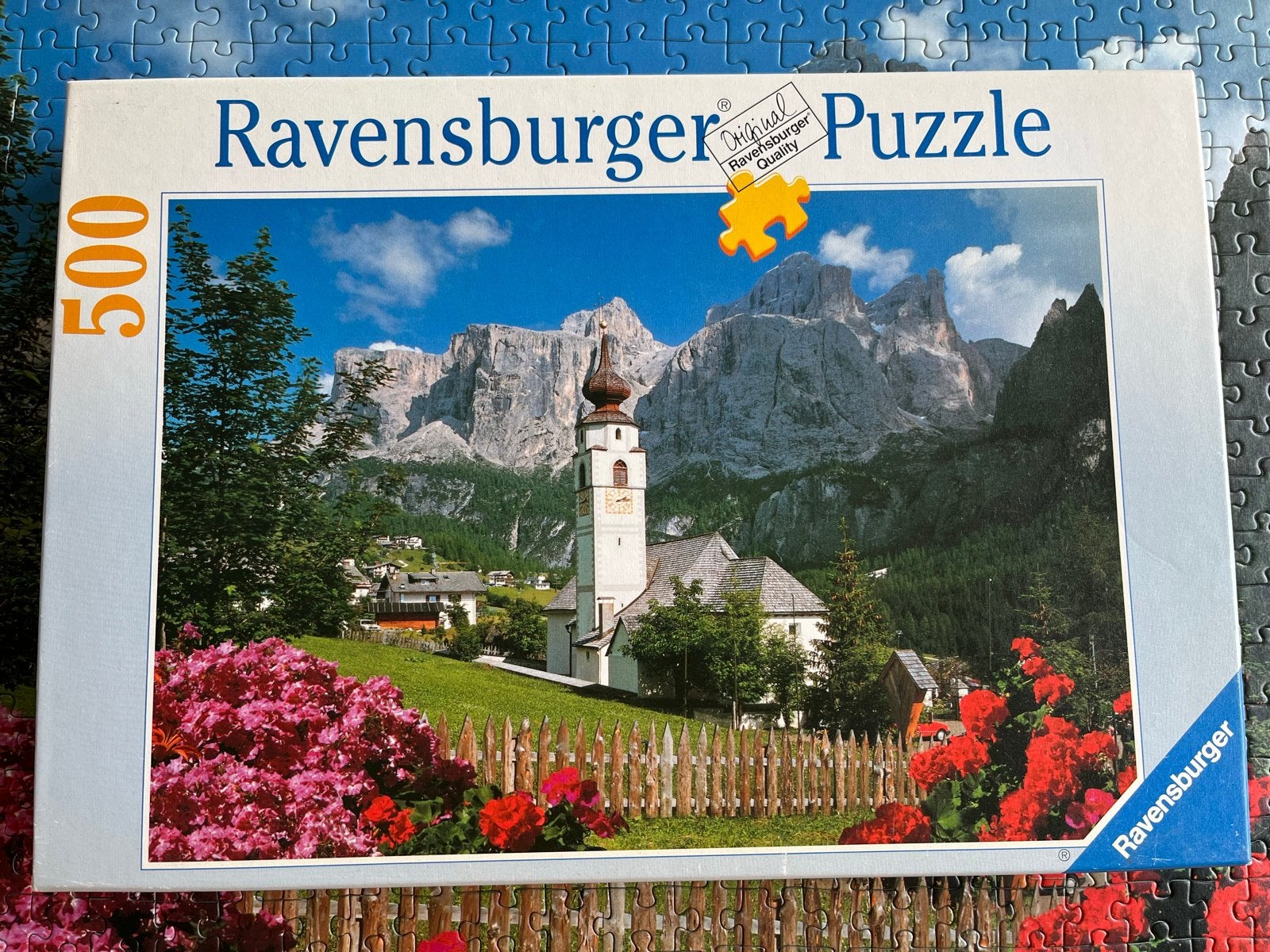 Ravensburger Legpuzzel 500 stukjes - Dolomieten Kerkje, Ophalen of Verzenden, 500 t/m 1500 stukjes, Gebruikt, Legpuzzel