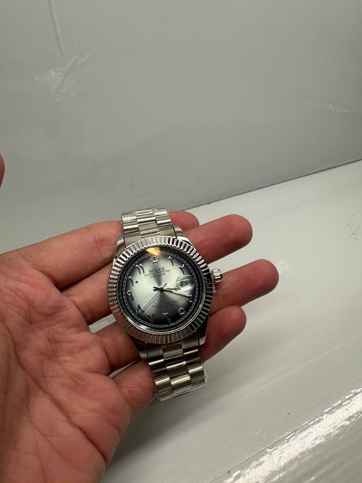 Rolex grijs, Sieraden, Tassen en Uiterlijk, Horloges | Dames, Ophalen of Verzenden, Zo goed als nieuw, Staal, Rolex