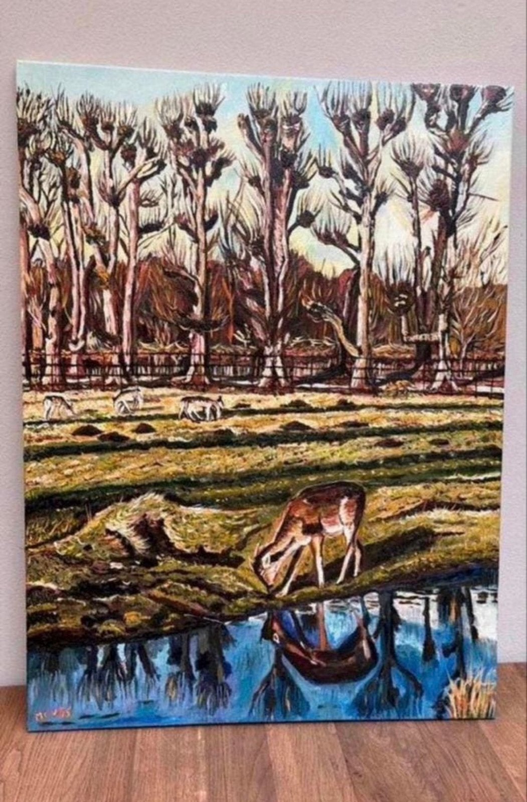 Olieverfschilderij Elswout, Overveen, nabij Haarlem, Antiek en Kunst, Kunst | Schilderijen | Klassiek, Ophalen, Doek, Realistisch