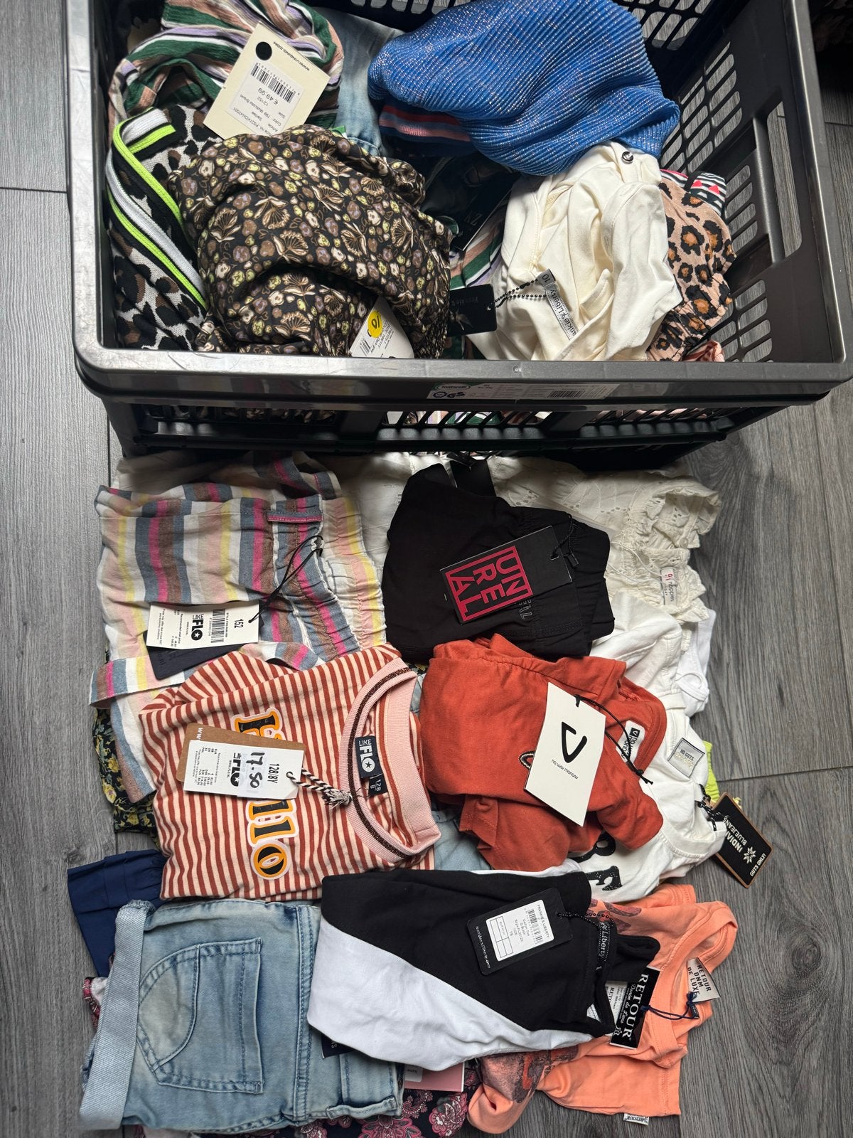 Grote partij nieuwe kinderkleding met labels 72 stuks, Verzenden, Nieuw