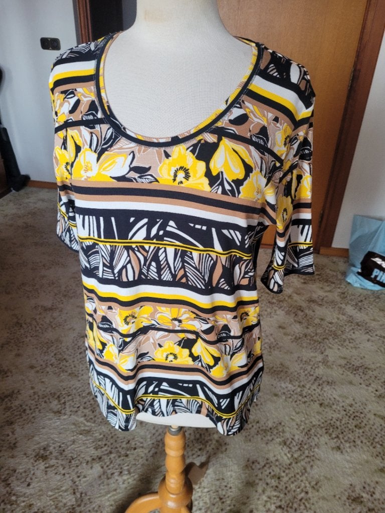 Betty Barclay shirt/top geel/zwart 42, Meerkleurig, Maat 42/44 (L), Betty Barclay, Ophalen of Verzenden