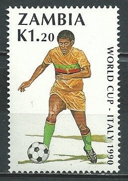 Zambia 1990 FIFA WK Voetbal postfris, Postzegels en Munten, Ophalen of Verzenden, Zambia, Postfris