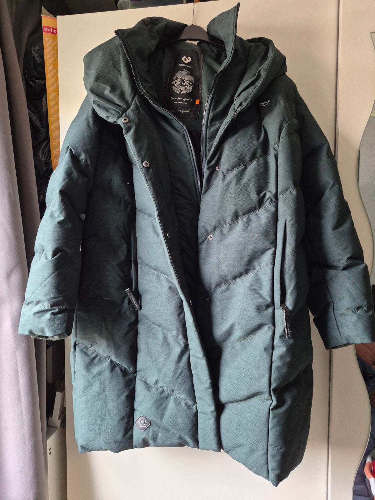 zeer warme lange dames waterdichte winterjas, Verzenden, Maat 46/48 (XL) of groter, Zo goed als nieuw, Groen