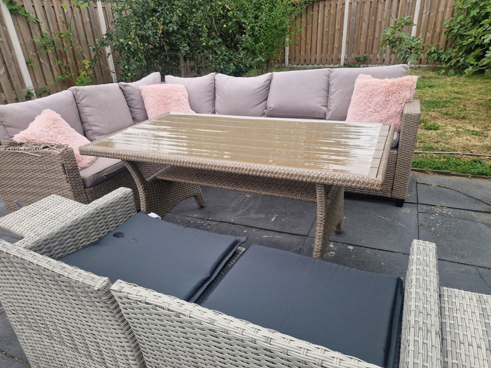 tuin hoek set, Tuin en Terras, Ophalen, 5 zitplaatsen, Zo goed als nieuw, Bank