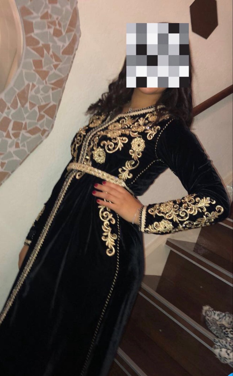 Prachtige Marokkaanse Kaftan - Donkerblauw met goud borduur, Kleding | Dames, Gelegenheidskleding, Maat 38/40 (M), Overige typen