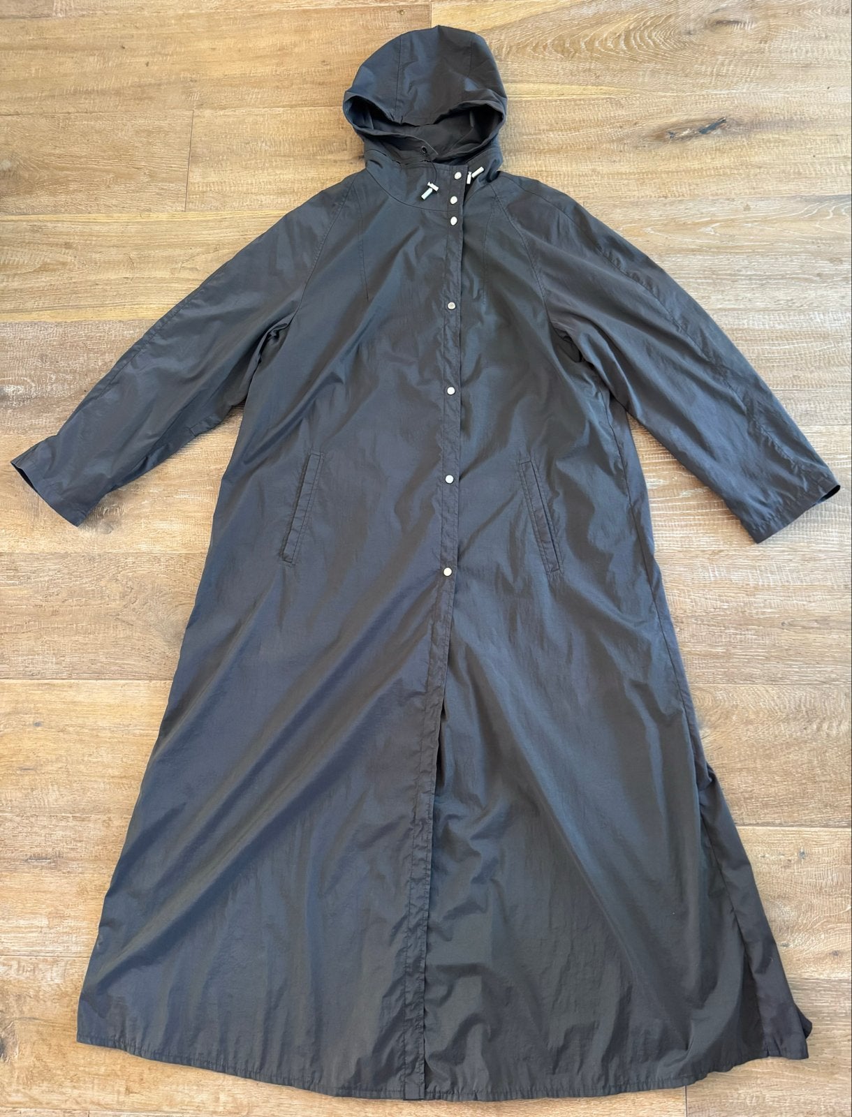 FS Rainwear Dames Lange Regenjas - Bruin/Groenachtig, Ophalen of Verzenden, Zo goed als nieuw, Maat 38/40 (M), Bruin