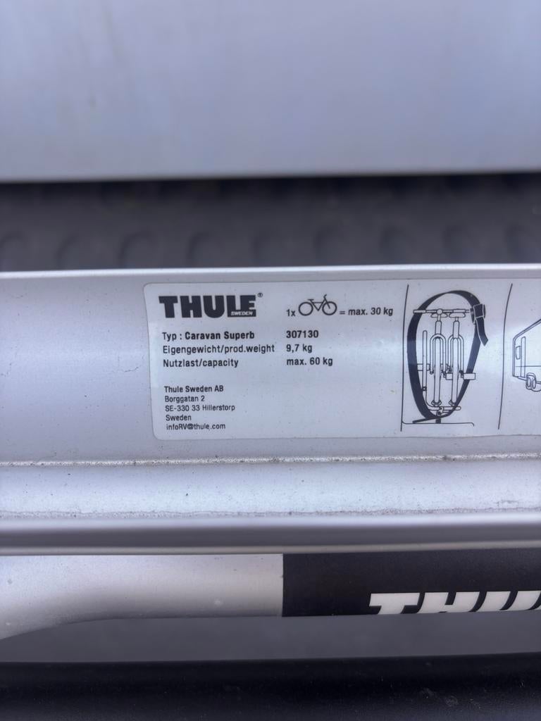 Thule Caravan Superb fietsendrager, Achterklepdrager, Gebruikt, Ophalen of Verzenden, 2 fietsen