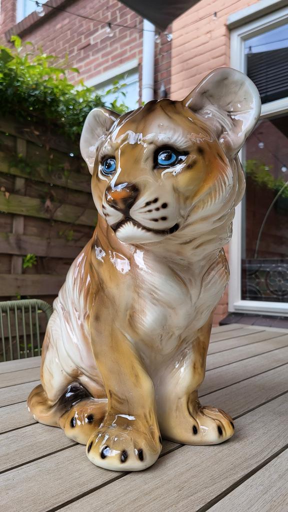 Beeld welpje (leeuw/tijger/vintage/hollywood regency), Verzamelen, Beelden en Beeldjes, Ophalen, Zo goed als nieuw, Dier