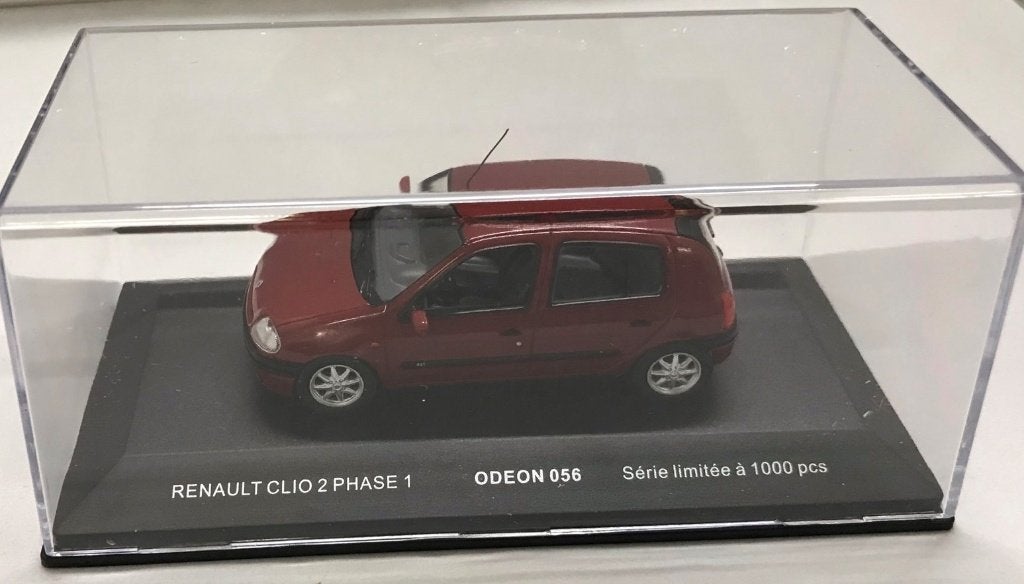 Odeon 1:43 Renault Clio II Phase 1 donkerrood metallic, Overige merken, -, Nieuw, Ophalen of Verzenden