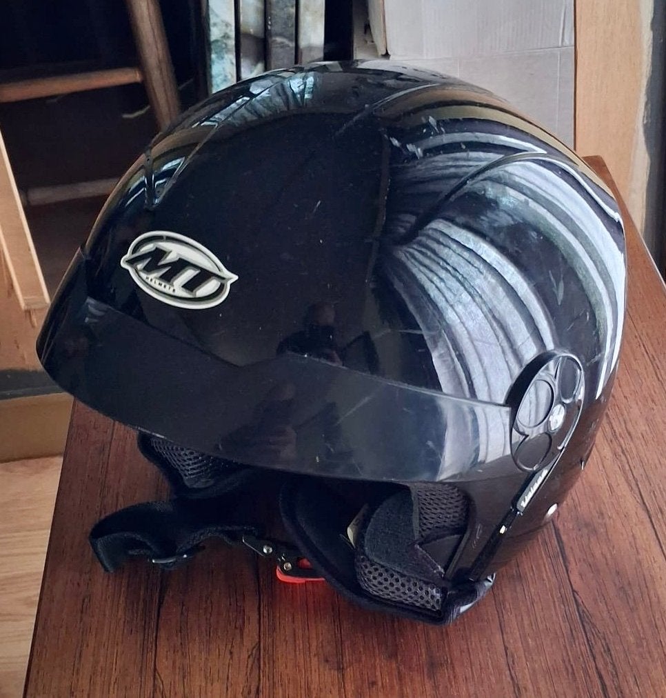 MT Helmets Jethelm Zwart - Maat XL, Fietsen en Brommers, Brommerhelmen, Ophalen of Verzenden, Gebruikt, Extra large of groter