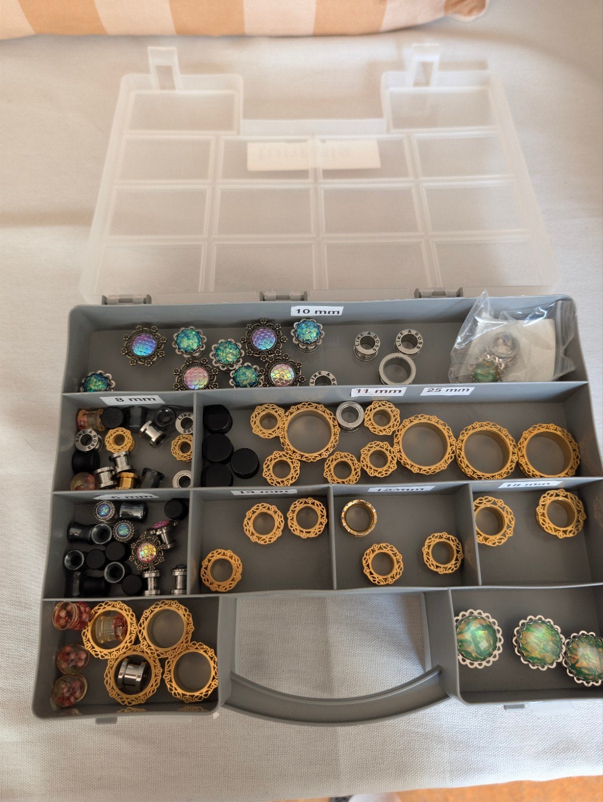 set stretch & piercing  Tunnels plugs, industrial staafjes, Ophalen of Verzenden, Nieuw, Overige typen