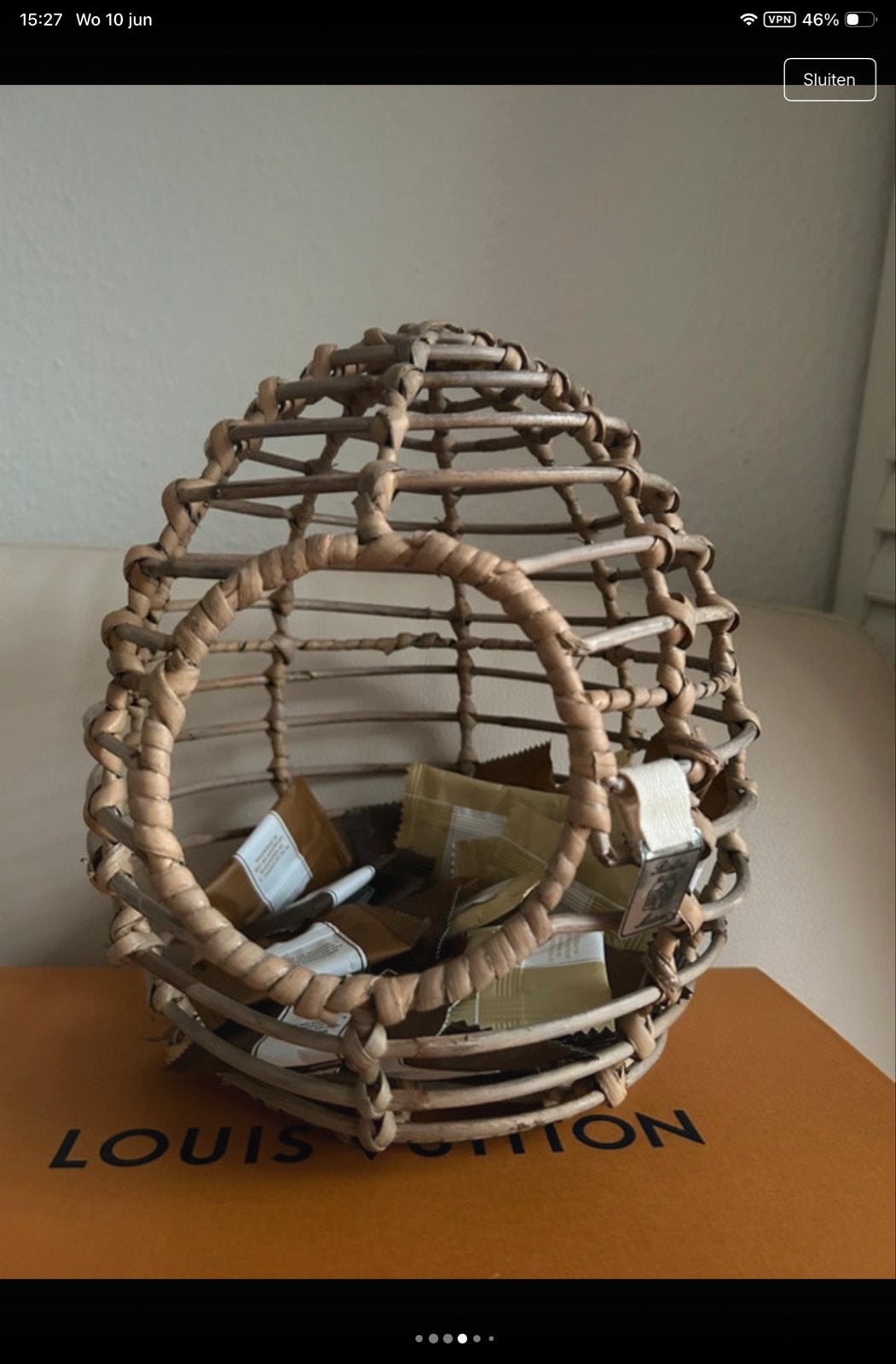 Riviera Maison rattan mand., Ophalen of Verzenden, Natuurlijk materiaal, Bruin, Landelijk