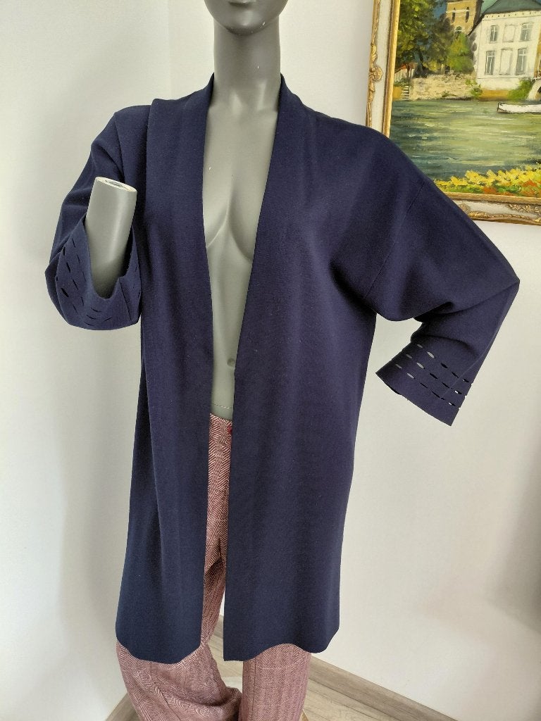 Xandres prachtige vest large donkerblauw, Ophalen of Verzenden, Zo goed als nieuw, Maat 42/44 (L), Blauw