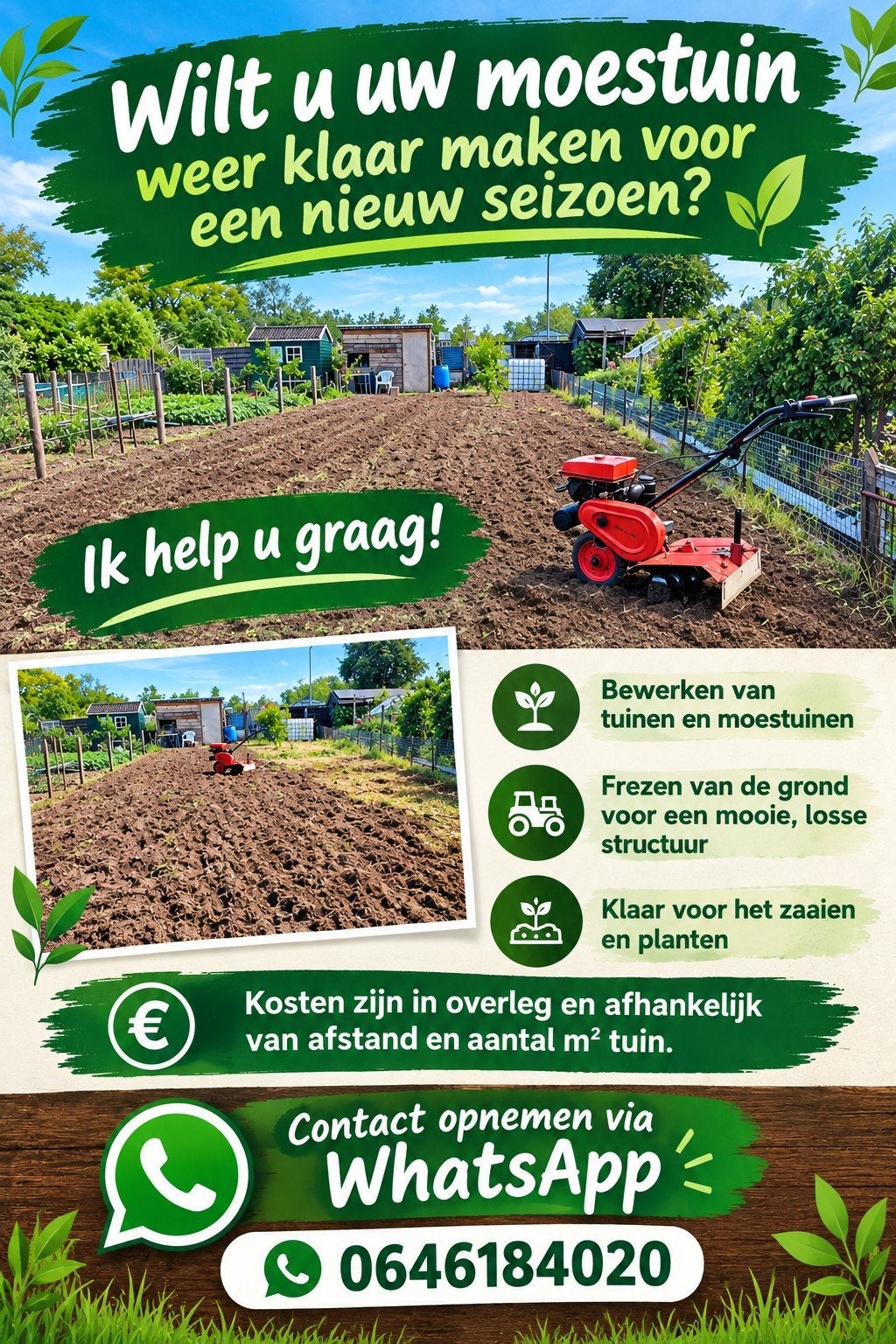Tuin of moestuin frezen!, Ophalen, Nieuw, Benzine