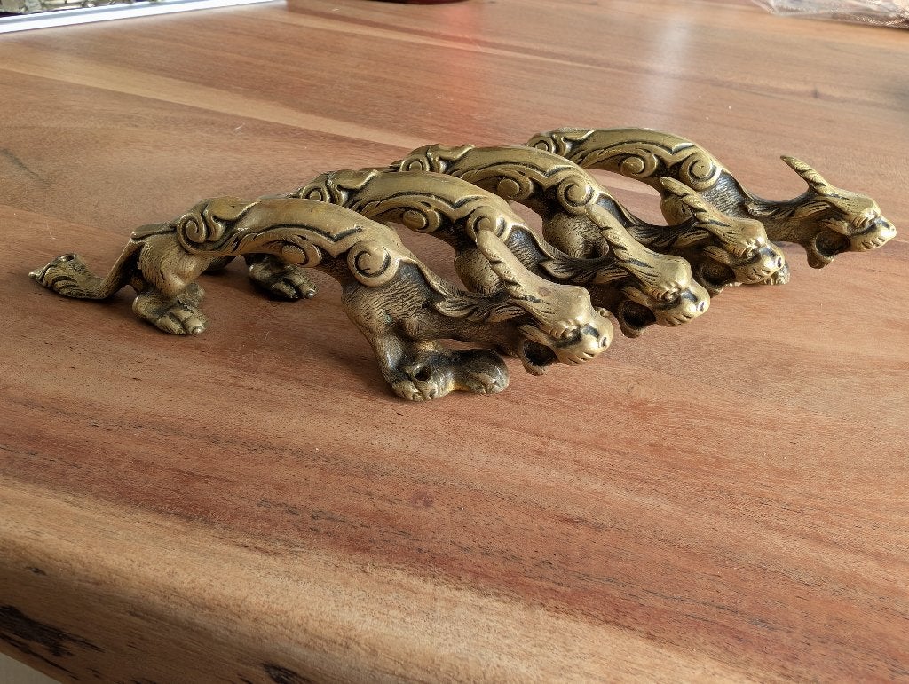 Dragon vintage Chinese messing handgrepen, Antiek en Kunst, Antiek | Meubels | Kasten, Ophalen