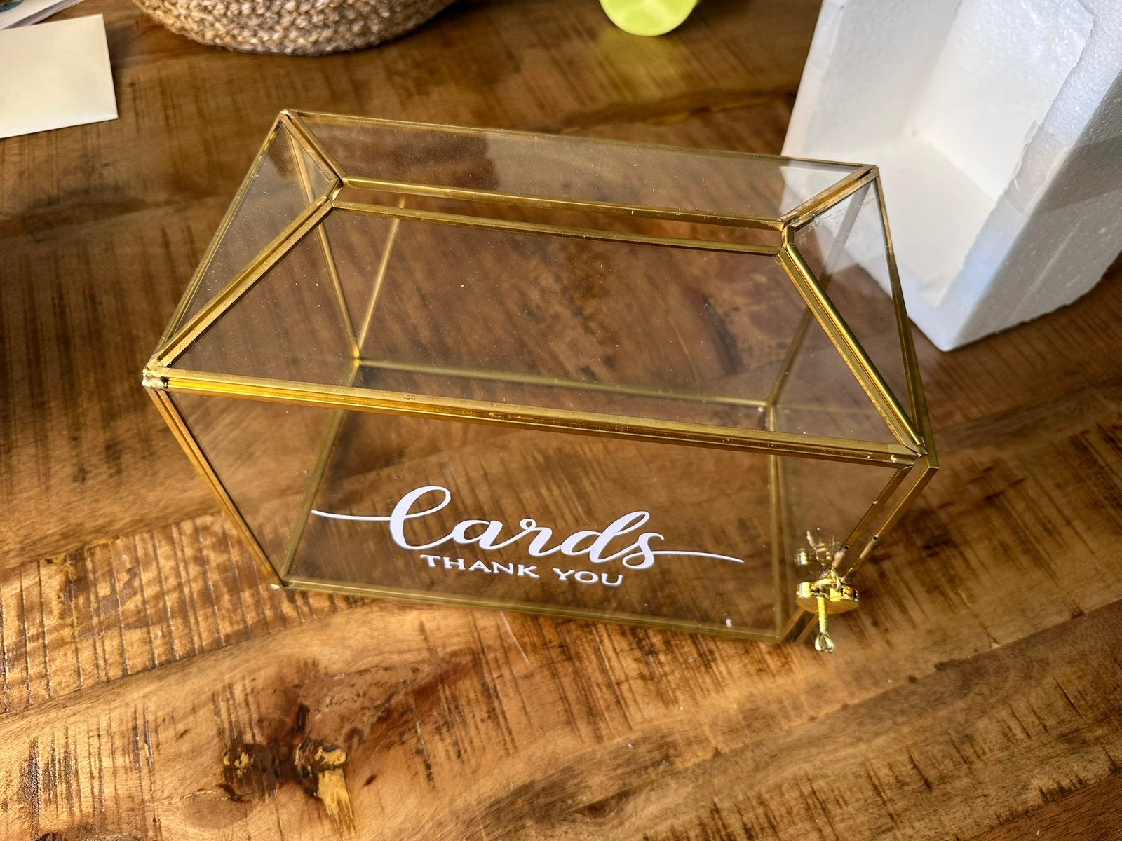 Enveloppen kistje bruiloft, Ophalen, Zo goed als nieuw, Glas, Minder dan 50 cm