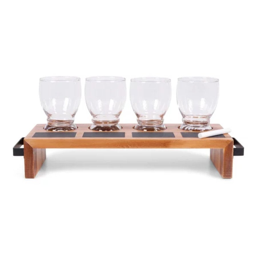 Proef tafel met 4 glazen om diverse dranken te proefen, Ophalen of Verzenden, Nieuw, Overige typen